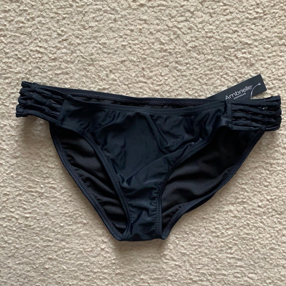 NEW Ambrielle swimwear black bikini bottoms